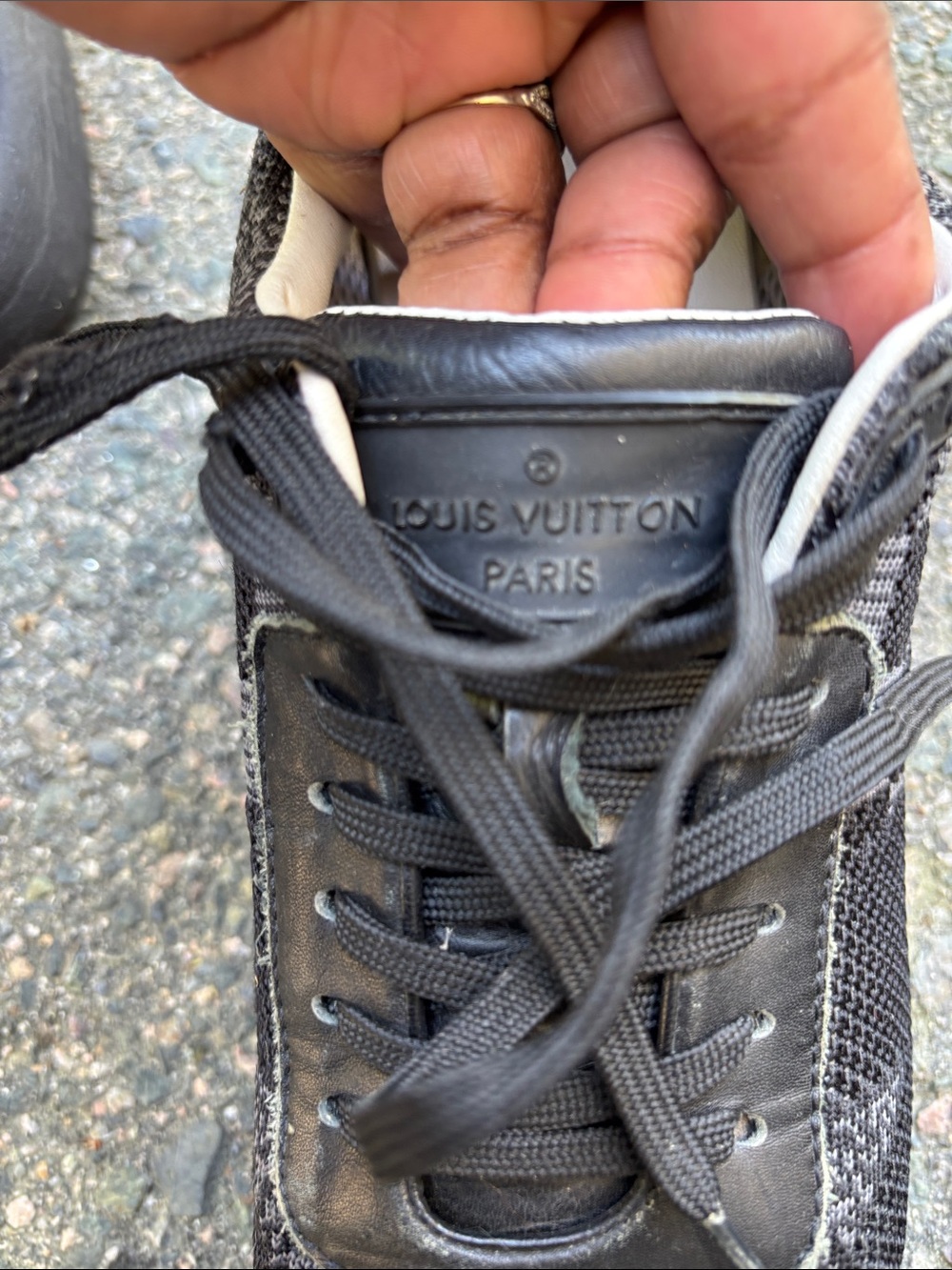 Men’s Louis Vuitton Black Knit Lace-Up Sneakers size 38 EU - Picture 6 of 9
